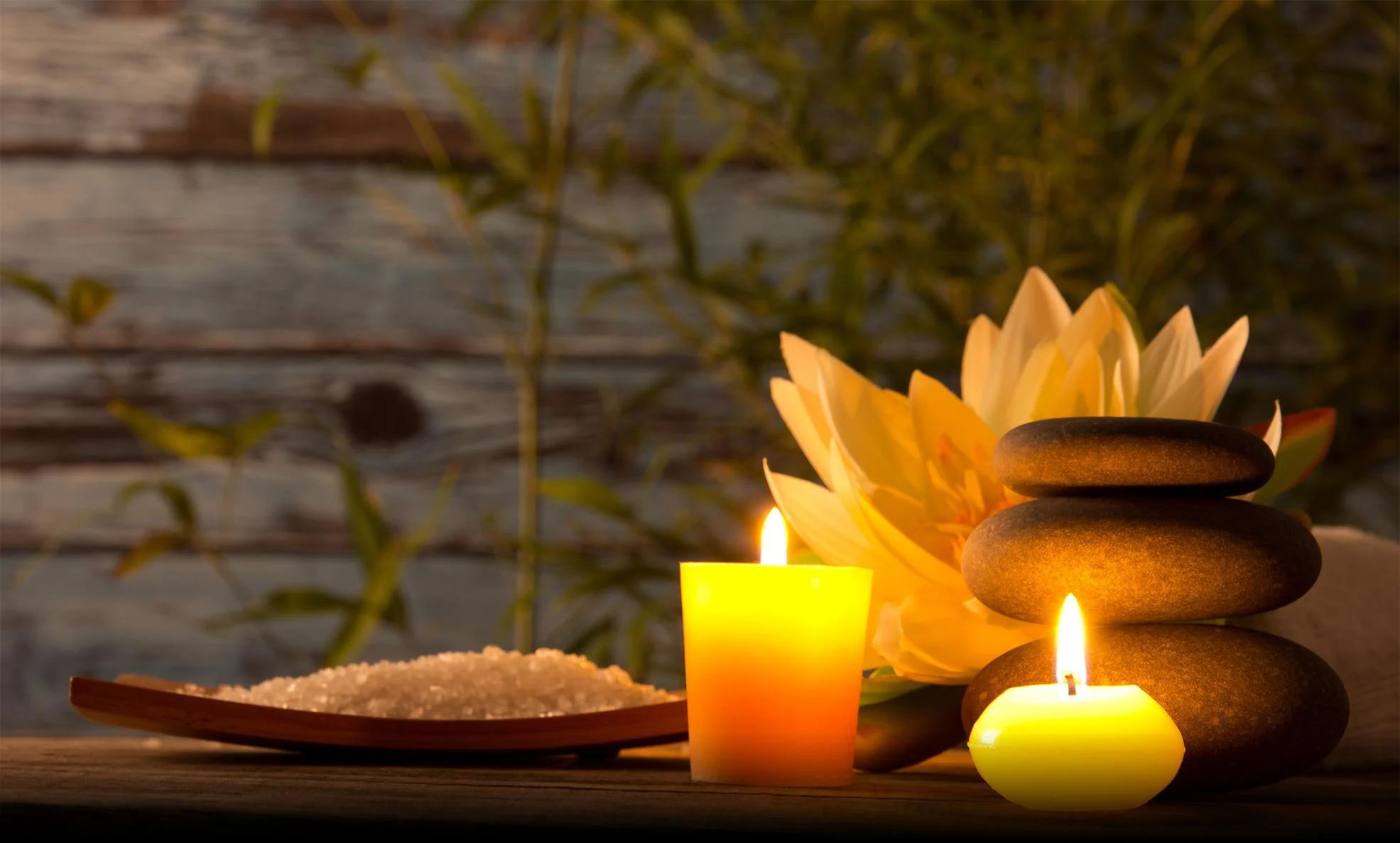 Spa products and flowers